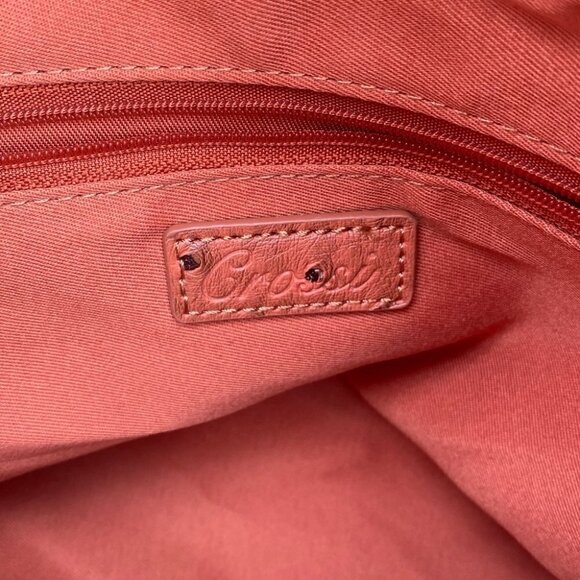 Grossi Burnt  Orange Textured Faux Leather Handbag - Picture 14 of 14